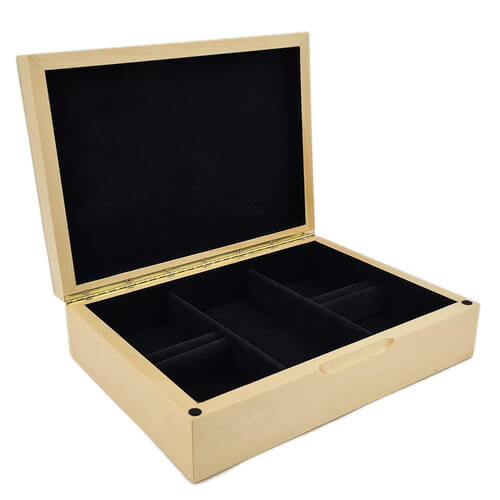 Tasmanian Huon Pine Medium Jewellery Box Fitted with Dividers
